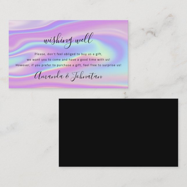 Tarjeta De Visita Deseos Buenos Para El Holográfico De Regalo De Bod (Anverso / Reverso)