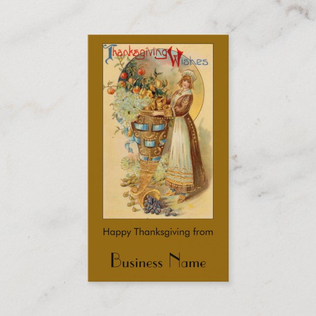 Tarjeta De Visita Deseos de Acción de Gracias (Anverso)