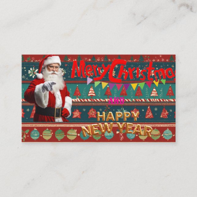 Tarjeta De Visita Deseos festivos personalizados (Anverso)