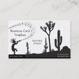 Tarjeta De Visita Desert Music Notes Kokopelli Logo