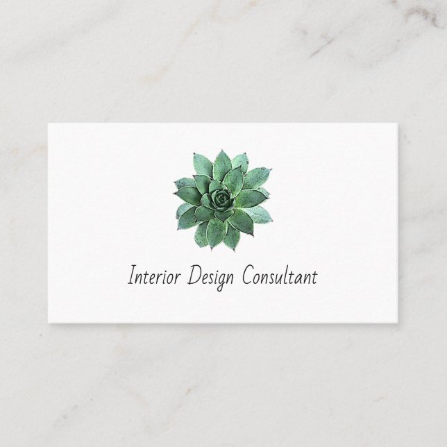 Tarjeta De Visita Desert Succulent Boho Botanical QR code (Anverso)