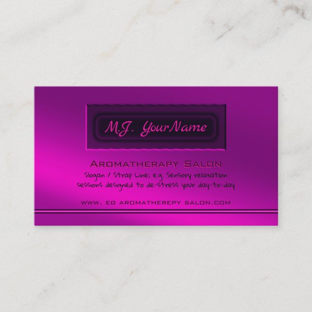 Tarjeta De Visita Desestresante Relajación Aromaterapia Salon Purple (Anverso)