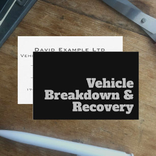 Tarjeta De Visita Desglose y diseño de recuperación de vehículos neg