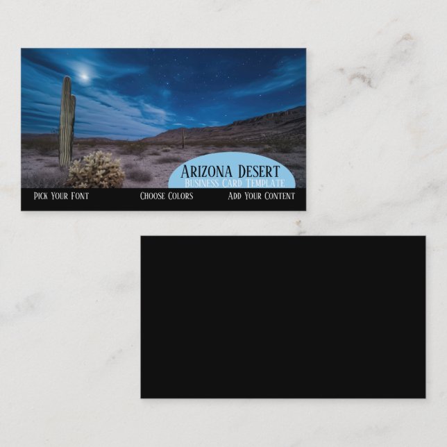 Tarjeta De Visita Desierto de la luna del sol del suroeste (Anverso / Reverso)