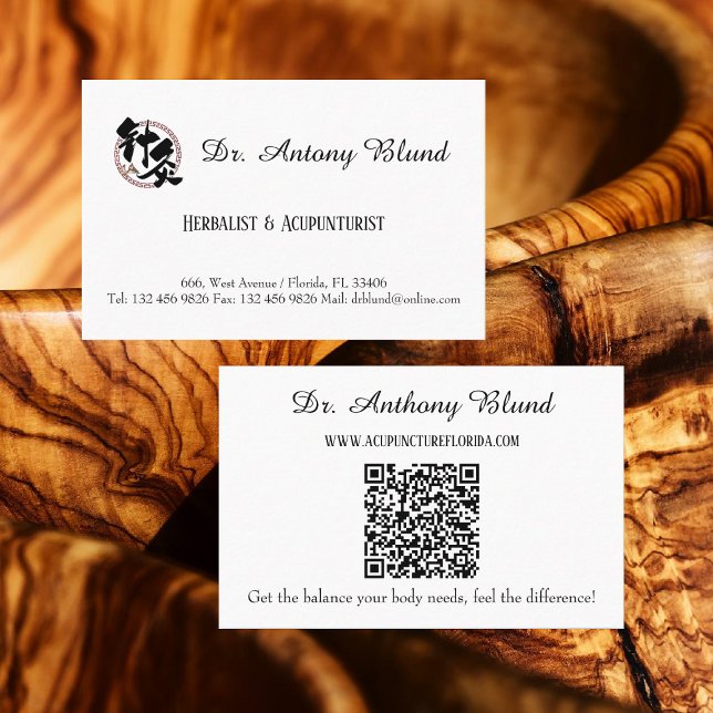 Tarjeta De Visita Designación de Dr. Herbalist & Acupuncturist (Subido por el creador)