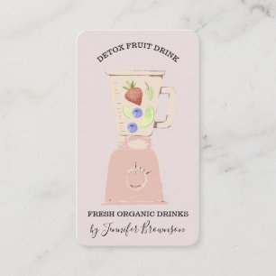 Tarjeta De Visita Desintoxicación rosa Frutas frescas Blender Beber