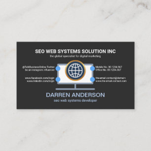 Tarjeta De Visita Desktop Computer Placard Web SEO Technology