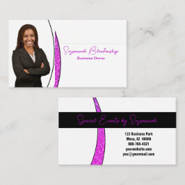 Tarjeta De Visita Deslizador rosa profesional de Purpurina falso QR