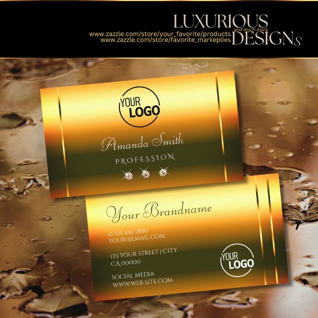 Tarjeta De Visita Deslumbrante Naranja de fuego Diamantes de lujo añ (Subido por el creador)