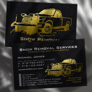 Tarjeta De Visita Desmontaje del brillo de nieve Negro y oro Simple