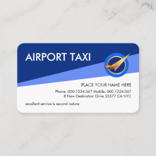 Tarjeta De Visita Despegue de Avión Cielo Blanco Azul