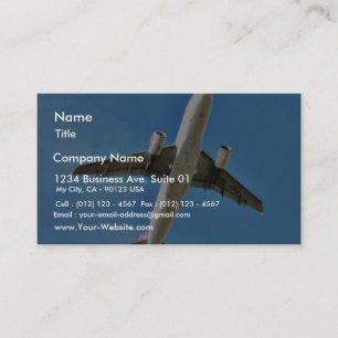 Tarjeta De Visita Despegue De Un Avión En Blue Sky