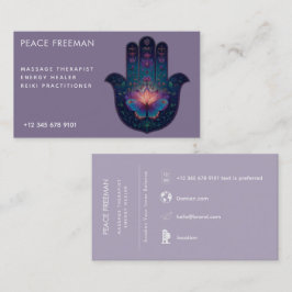 Tarjeta De Visita Despertar del Loto | Diseño de Mano Hamsa