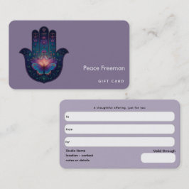 Tarjeta De Visita Despertar del Loto | Diseño de Mano Hamsa