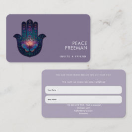 Tarjeta De Visita Despertar del Loto | Diseño de Mano Hamsa