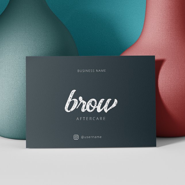 Tarjeta De Visita Después de la Instrucción de atención médica Barra (After Care Instruction Simple Grey Browbar Business Card)