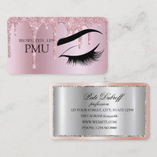Tarjeta De Visita Después del cuidado de cejas Azul PMU Microblading