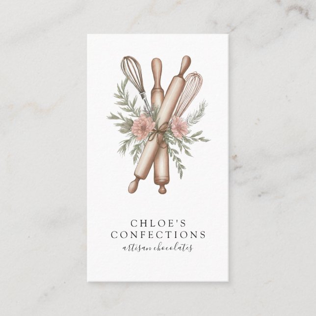 Tarjeta De Visita Dessert Caterer Baker's Tools (Anverso)