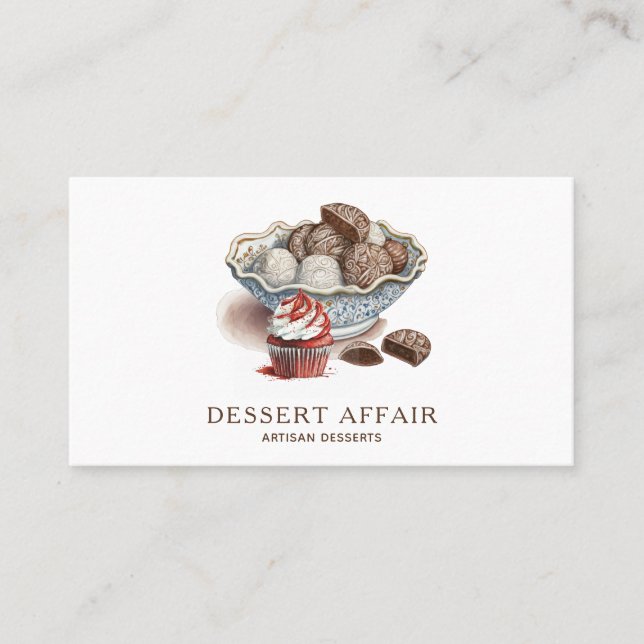 Tarjeta De Visita Dessert Caterer Chef Sweet Maker (Anverso)