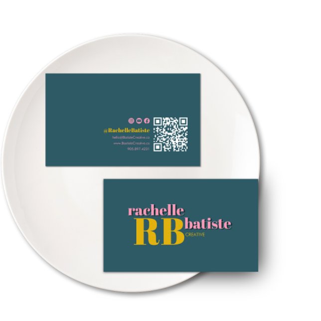 Tarjeta De Visita Destacar en estilo | Código QR de Retro Social Med (Subido por el creador)