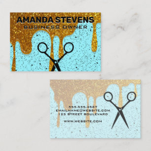 Tarjeta De Visita Destello de oro goteo Fondo moteado