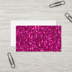 Tarjeta De Visita Destellos de purpurina falsos rosa caliente