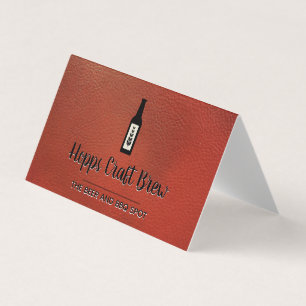 Tarjeta De Visita Destilería de cerveza   Tienda de licores   Cuero