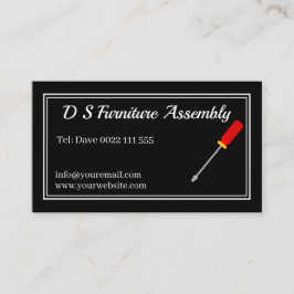 Tarjeta De Visita Destornillador de conjunto de mobiliario negro
