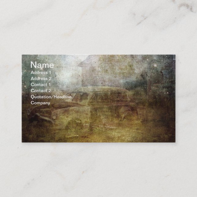 Tarjeta De Visita Desvanecerse del coche abandonado (Anverso)