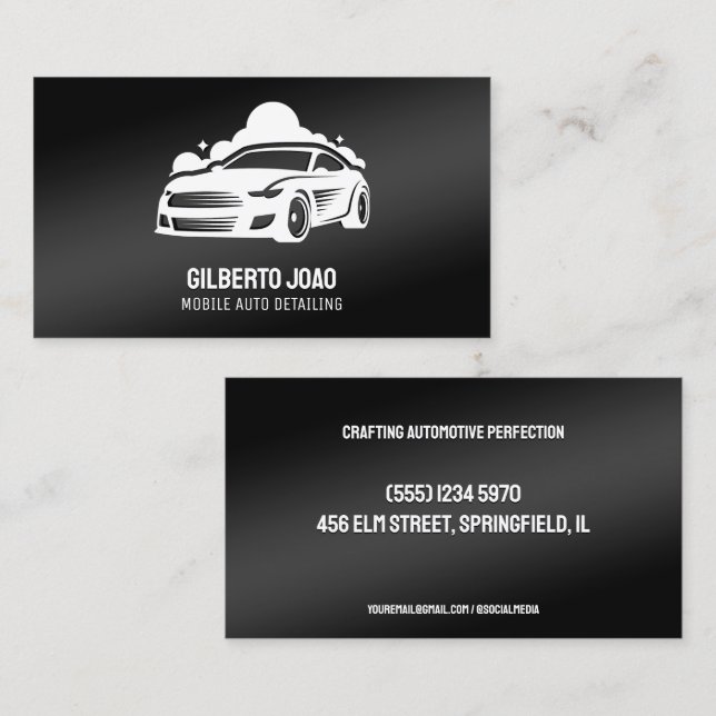 Tarjeta De Visita Detailer de coche móvil (Anverso / Reverso)
