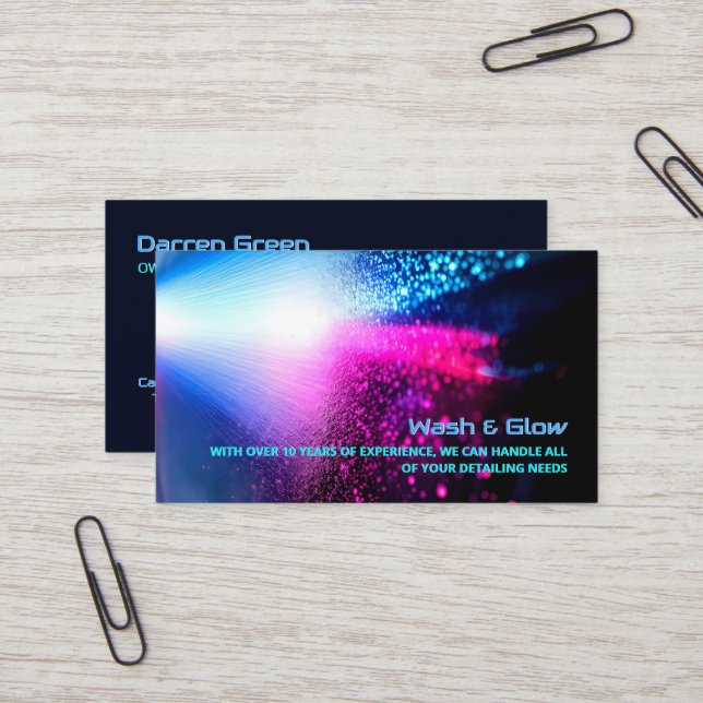 Tarjeta De Visita Detailer de lavado de coches (Anverso/Reverso In Situ)
