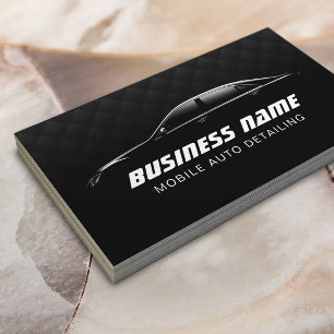 Tarjeta De Visita Detallado de Autos de Lujo Negro Automotriz