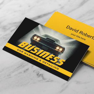Tarjeta De Visita Detallado de Autos Muscle Car Lavado de Autos Prof