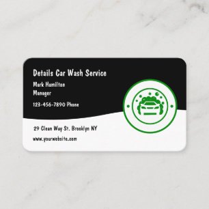 Tarjeta De Visita Detallado de Autos y Lavado de Coches Genial