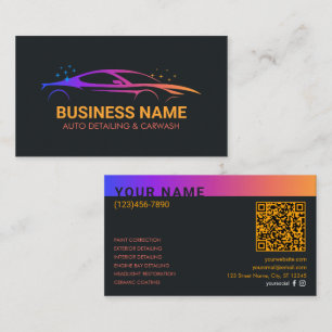 Tarjeta De Visita Detallado de autos y lavado de coches personalizad