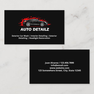 Tarjeta De Visita Detalleador de Autos con Logo Personalizado