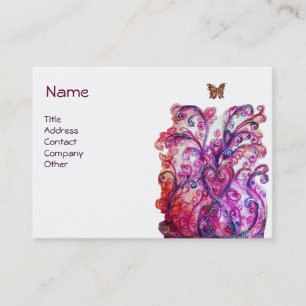 Tarjeta De Visita DETALLES CAPRICHOSOS rojo rosa púrpura blanco bril