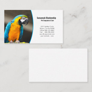 Tarjeta De Visita Detalles comerciales y foto de loro reemplazable