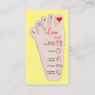 Tarjeta De Visita Detalles de estadísticas de nacimiento de regalo d