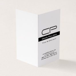 Tarjeta De Visita Detalles de la dirección del Monograma Blanco Negr