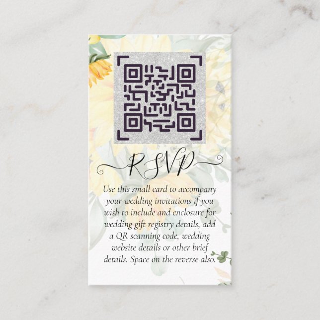 Tarjeta De Visita Detalles del Boda de código QR de LeahG Insertar r (Anverso)