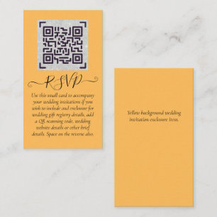 Tarjeta De Visita Detalles del Boda del hotel RSVP del código QR del