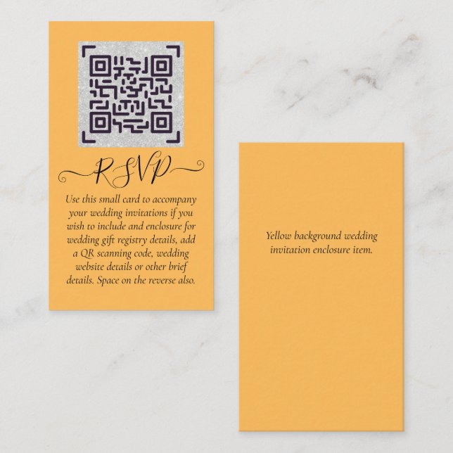 Tarjeta De Visita Detalles del Boda del hotel RSVP del código QR del (Anverso / Reverso)