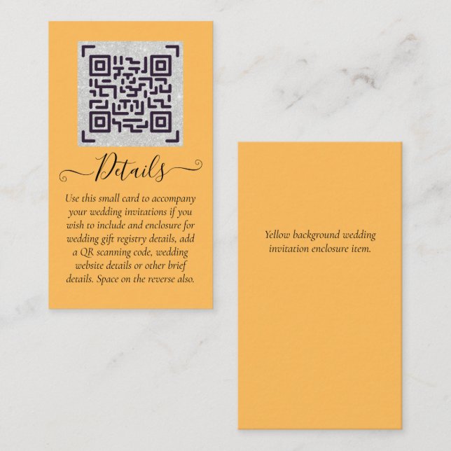 Tarjeta De Visita Detalles del Boda del hotel RSVP del código QR del (Anverso / Reverso)