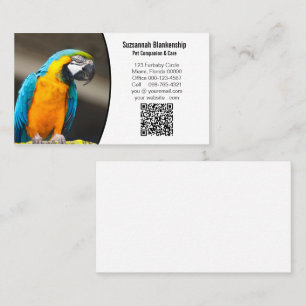 Tarjeta De Visita Detalles del negocio con código QR y foto Personal
