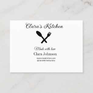 Tarjeta De Visita detalles del nombre del chef de comida de cocina a