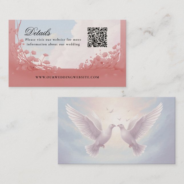 Tarjeta De Visita Detalles El código QR dota al sitio web de amor (Anverso / Reverso)