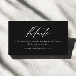 Tarjeta De Visita Detalles sencillos del Boda blanco negro Minimalis