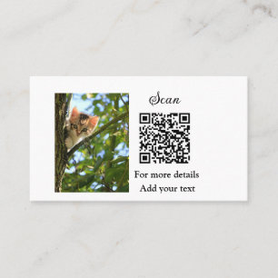 Tarjeta De Visita Detalles simples de nombres de animales Código QR 