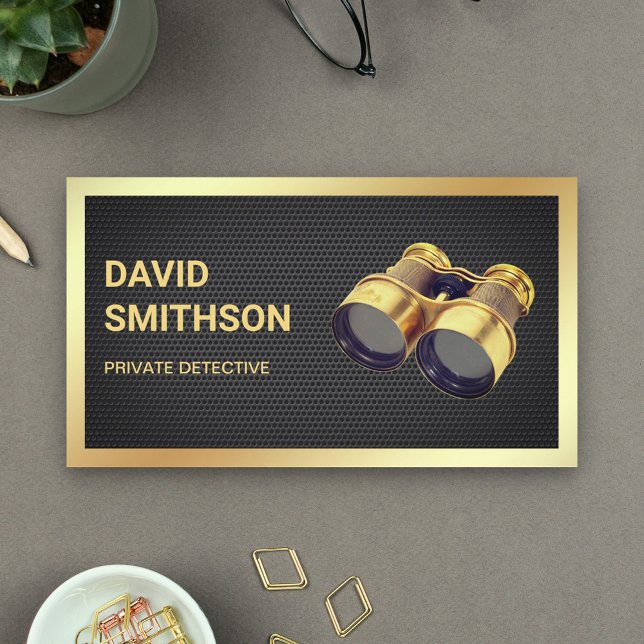 Tarjeta De Visita Detective de investigación privado de malla negra (Subido por el creador)